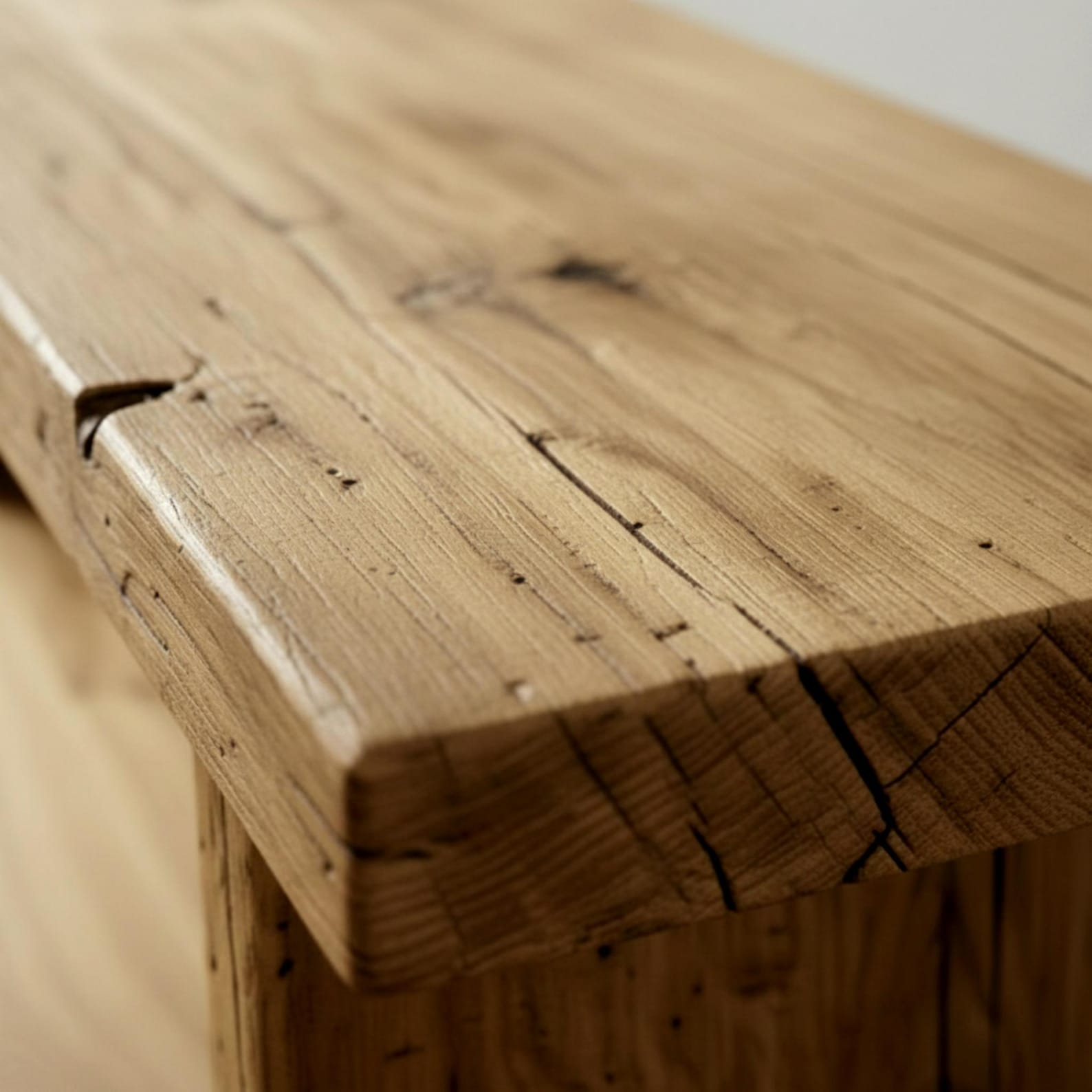 Reclaimed Wood Console Table with Lower Shelf, Natural Finish image 1